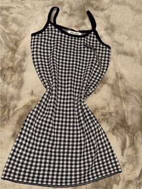 miu miu black and white dress Miu Miu Sheer Top Dress